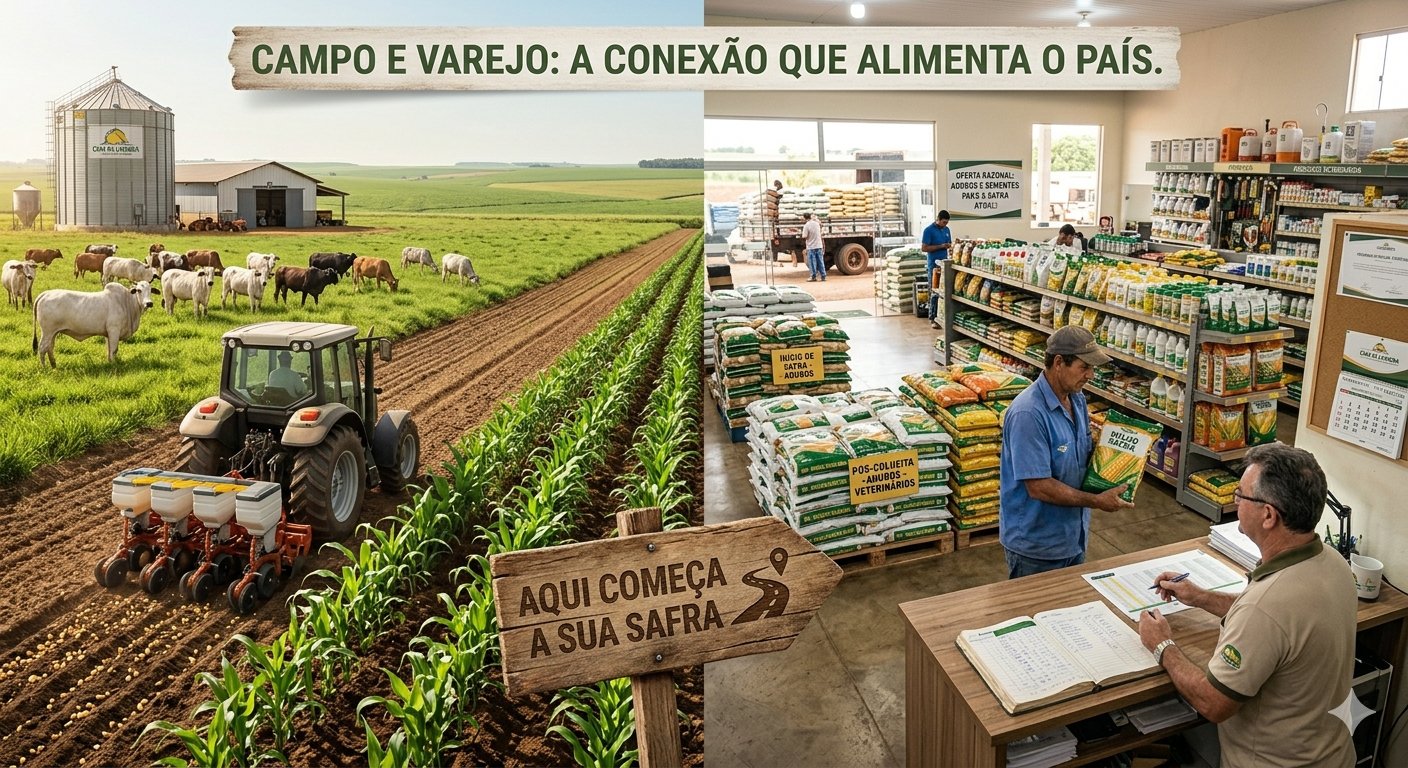 Campo e varejo agropecuário